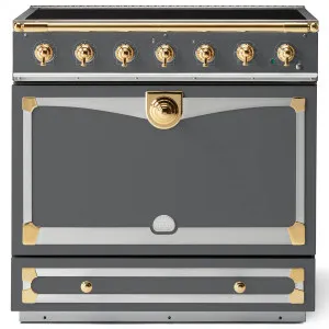La Cornue Albertine 90cm Induction Freestanding Oven Graphite with Polished Brass ALB90EIGR-BN by La Cornue, a Cooktops for sale on Style Sourcebook