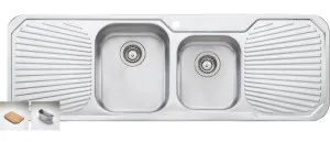 Oliveri Petite 1 and 3/4 Bowl Topmount Sink with Double Drainer PE341-3TH by Oliveri, a Kitchen Sinks for sale on Style Sourcebook