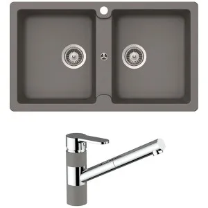 Abey Schock Typos Double Sink & Armando Vicario ISA Kitchen Mixer - Croma TN200T2CR by Abey, a Kitchen Sinks for sale on Style Sourcebook