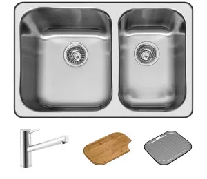 Abey NuQueen 1 and 3/4 Bowl Sink Pack Q180T by Abey, a Kitchen Sinks for sale on Style Sourcebook