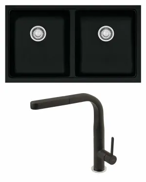 Franke Double Bowl Sink and Tap Package KBG120ONYX-TA6301B by Franke, a Kitchen Sinks for sale on Style Sourcebook