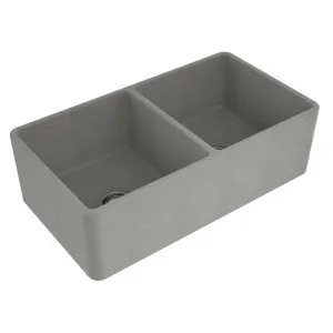 Turner Hastings Novi 85 x 46 Fine Fireclay Double Bowl Butler Sink Concrete NO854FS-CL by Turner Hastings, a Kitchen Sinks for sale on Style Sourcebook