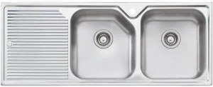 Oliveri Nu-Petite Double Bowl Left Hand Drainer Topmount Sink NP672 by Oliveri, a Kitchen Sinks for sale on Style Sourcebook
