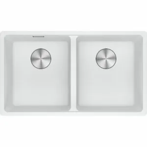 Franke Maris 350mm Double Bowl Topmount Sink with Extension Drainer Polar White MRG620-3535PWFPC by Franke, a Kitchen Sinks for sale on Style Sourcebook