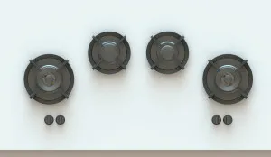 Pitt Drum 4 Burner Natural Gas Cooktop Professional Brass DRUM4PTNG by Pitt, a Cooktops for sale on Style Sourcebook