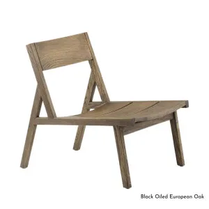 De La Espada 98.6F Outdoor Armless Lounge Chair - Oak with Black Oil Finish 576-98-6F by De La Espada, a Chairs for sale on Style Sourcebook