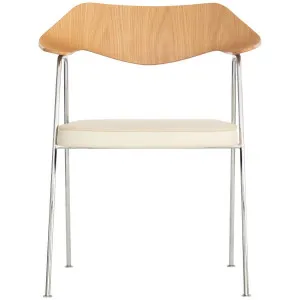 Case Furniture 675 Armchair in Oak - Chrome Frame and White Leather RD301OLEAWHTCHR by Case Furniture, a Chairs for sale on Style Sourcebook