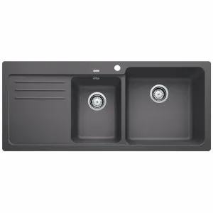 Blanco Bowl and 3/4 Inset Sink with Left Hand Drainer Rock Grey NAYA8SGRK5 by Blanco, a Kitchen Sinks for sale on Style Sourcebook