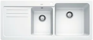 Blanco Bowl and 3/4 Inset Sink with Left Hand Drainer White NAYA8SWRK5 by Blanco, a Kitchen Sinks for sale on Style Sourcebook