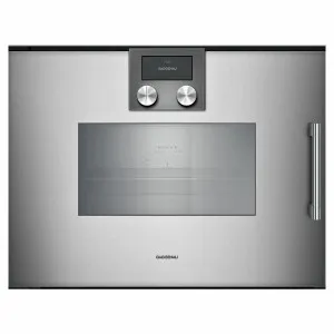 Gaggenau 60cm 200 Series Compact Built-In Combi-Steam Oven Left Hinge - Metallic BSP271111 by Gaggenau, a Ovens for sale on Style Sourcebook