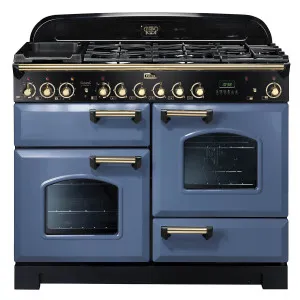 Falcon 110cm Classic Deluxe Stone Blue Dual Fuel Freestanding Oven CDL110DFSBBR by Falcon, a Cooktops for sale on Style Sourcebook