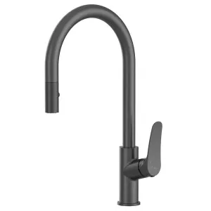 Oliveri Verona Pull out Goose Neck Mixer Tap Gunmetal VA306505GM-P by Oliveri, a Kitchen Taps & Mixers for sale on Style Sourcebook