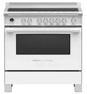 Fisher & Paykel Series 9 90cm Classic Freestanding Induction Pyrolytic Cooker White OR90SCI6W1 by Fisher & Paykel, a Cooktops for sale on Style Sourcebook
