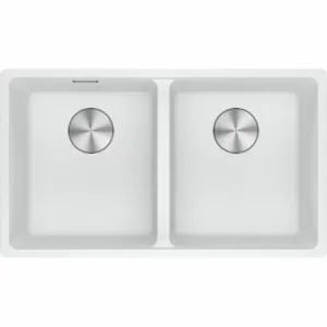 Franke Maris 350mm Double Bowl Topmount Sink Polar White MRG620-3535PWB by Franke, a Kitchen Sinks for sale on Style Sourcebook