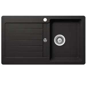 Abey Schock Typos Right Hand Single Bowl with Drainer - Nero TD100NR by Abey, a Kitchen Sinks for sale on Style Sourcebook