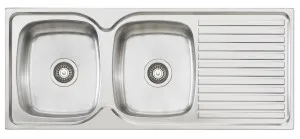 Oliveri Endeavour Double Bowl Topmount Sink with Right Hand Drainer EE70NTH by Oliveri, a Kitchen Sinks for sale on Style Sourcebook
