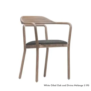 De La Espada Duet Chair with Upholstered Seat in Oak Timber - Uphlostery Range A - 753SKA by De La Espada, a Chairs for sale on Style Sourcebook