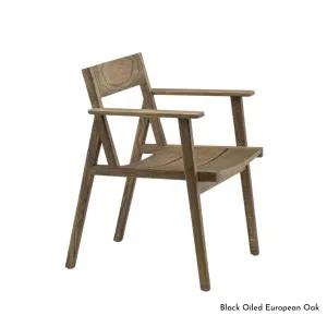De La Espada 98.6F Outdoor Dining Armchair - Oak with Black Oil Finish 575S-98-6F by De La Espada, a Chairs for sale on Style Sourcebook