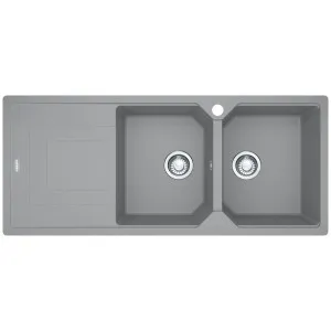 Franke Urban Double Bowl Topmount/Flush Mount Sink with Left Hand Drainer - Grey UBG621SGLHD by Franke, a Kitchen Sinks for sale on Style Sourcebook