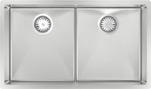 Abey Piazza Double Square Bowl Sink Stainless Steel CR340D by Abey, a Kitchen Sinks for sale on Style Sourcebook