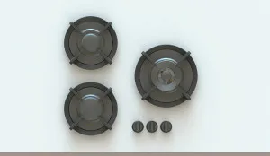 Pitt Capital 3 Burner Natural Gas Cooktop Professional Brass CAPITAL3PTNG by Pitt, a Cooktops for sale on Style Sourcebook