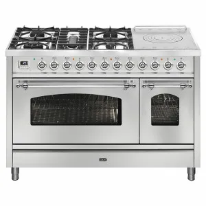 ILVE Nostalgie 120cm Freestanding Double Dual Fuel Oven/Stove P12SDNE3SSC by Ilve, a Ovens for sale on Style Sourcebook
