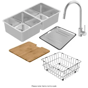 Abey Lago Double Sink with Accessories inc Dish Rack WNL200T by Abey, a Kitchen Sinks for sale on Style Sourcebook