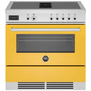 Bertazzoni 90cm Professional Airtec Yellow Induction Freestanding Oven with Integrated Downdraft PROCH94I1EGIT by Bertazzoni, a Cooktops for sale on Style Sourcebook