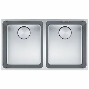 Franke Mythos 340mm Double Bowl Undermount Sink MYX120-3434B by Franke, a Kitchen Sinks for sale on Style Sourcebook
