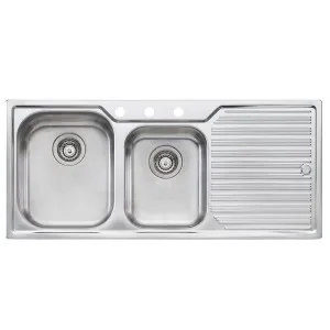 Oliveri Diaz 1 and 3/4 Bowl Topmount Sink with Right-Hand Drainer DZ111-3TH by Oliveri, a Kitchen Sinks for sale on Style Sourcebook