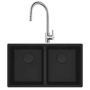 Franke Maris Double Bowl Sink and Tap Pack MRG620BMBTA9601 by Franke, a Kitchen Sinks for sale on Style Sourcebook