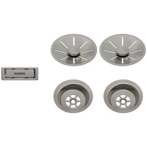 Blanco InFino Waste Kit for Double Bowl Satin Platinum 207410 by Blanco, a Kitchen Sinks for sale on Style Sourcebook