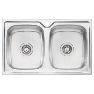 Oliveri Endeavour Double Bowl Topmount Sink EE64-1TH by Oliveri, a Kitchen Sinks for sale on Style Sourcebook