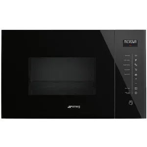 Smeg Linea 25L Built-In Microwave with Grill Black FMIA125B3 by Smeg, a Microwave Ovens for sale on Style Sourcebook