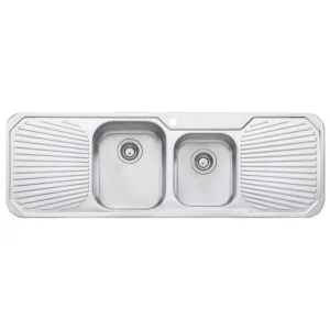 Oliveri Petite 1 and 3/4 Bowl Topmount Sink with Double Drainer PE341 by Oliveri, a Kitchen Sinks for sale on Style Sourcebook