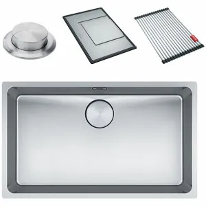Franke Mythos 700mm Single Bowl Undermount Sink with Accessories MYX110-70FPC by Franke, a Kitchen Sinks for sale on Style Sourcebook