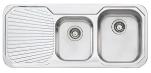 Oliveri Petite 1 & 3/4 Double Bowl Sink with Left Hand Drainer PE312NTH by Oliveri, a Kitchen Sinks for sale on Style Sourcebook