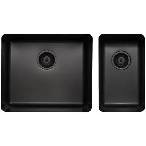 Titan Large and Small Bowl Sink Black Steel TSBS5228 by Titan, a Kitchen Sinks for sale on Style Sourcebook