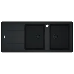 Franke Basis Double Bowl Topmount Sink with Left Hand Drainer - Matte Black BFG621MBLHD-B by Franke, a Kitchen Sinks for sale on Style Sourcebook