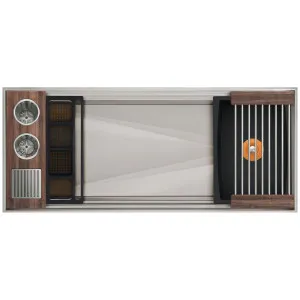 The Galley Ideal ThinTop WashStation 4S American Black Walnut IWA-4-S-TT-WA by The Galley, a Kitchen Sinks for sale on Style Sourcebook