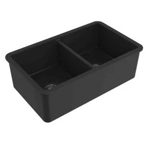 Turner Hastings Cuisine 81x49 Double Inset & Undermount Fine Fireclay Sink - Matte Black CUD81FS-MB by Turner Hastings, a Kitchen Sinks for sale on Style Sourcebook