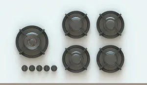 Pitt Enep 5 Burner Natural Gas Cooktop Professional Brass ENEP5PTNG by null, a Cooktops for sale on Style Sourcebook