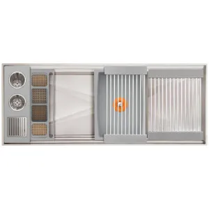 The Galley Ideal ThinTop WashStation 3S Plus DryDock 12 Exclusive Gray Resin IWA3SDD12STTGR by null, a Kitchen Sinks for sale on Style Sourcebook