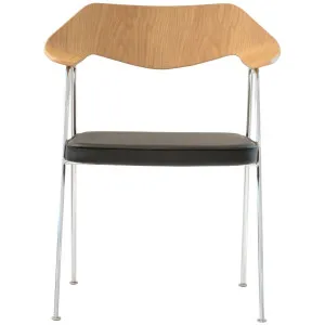 Case Furniture 675 Armchair in Oak - Chrome Frame and Black Leather RD301OLEACHR by null, a Chairs for sale on Style Sourcebook
