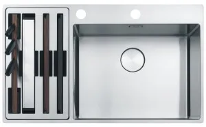 Franke Box Centre Double Bowl Sink with Small Bowl Left BWX220-54/27SBL by Franke, a Kitchen Sinks for sale on Style Sourcebook