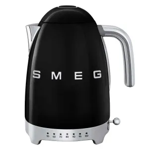 Smeg 50s Retro Style Temperature Control Electric Kettle Black KLF04BLAU by Smeg, a Small Kitchen Appliances for sale on Style Sourcebook