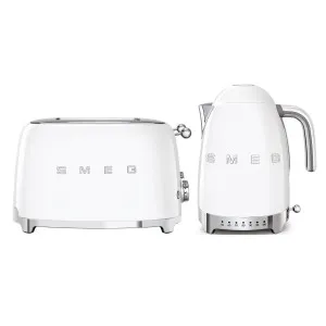Smeg Kettle and Four Slice Toaster Breakfast Pack White KLF04WHAUTSF03WHAU by Smeg, a Small Kitchen Appliances for sale on Style Sourcebook