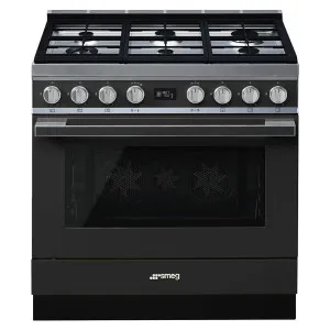 Smeg 90cm Portofino Freestanding Dual Fuel Oven/Stove Anthracite CPF9GPANA by Smeg, a Cooktops for sale on Style Sourcebook