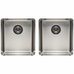 Titan Medium and Medium Double Bowl Sink Brushed Steel TSSS4040 by Titan, a Kitchen Sinks for sale on Style Sourcebook