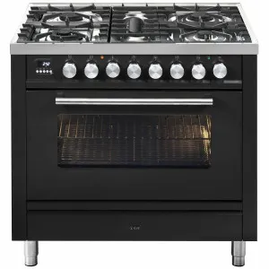 ILVE Professional Plus Series 90cm Dual Fuel Five Burner Oven with Milano Knobs P09PDWE3MG by Ilve, a Cooktops for sale on Style Sourcebook
